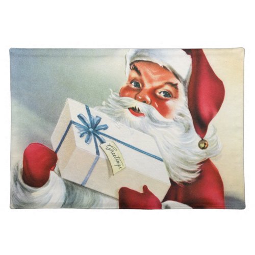 retro vintage Christmas Santa Holiday Cloth Placemat