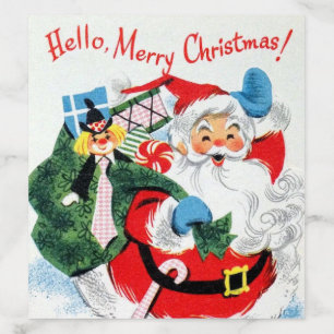 retro vintage Christmas Santa Holiday Envelope Liner