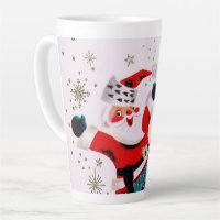 Retro vintage Christmas Santa Holiday Latte Mug