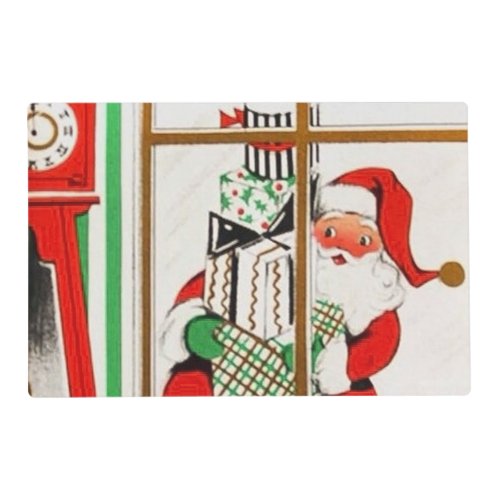 retro vintage Christmas Santa Holiday party Placemat