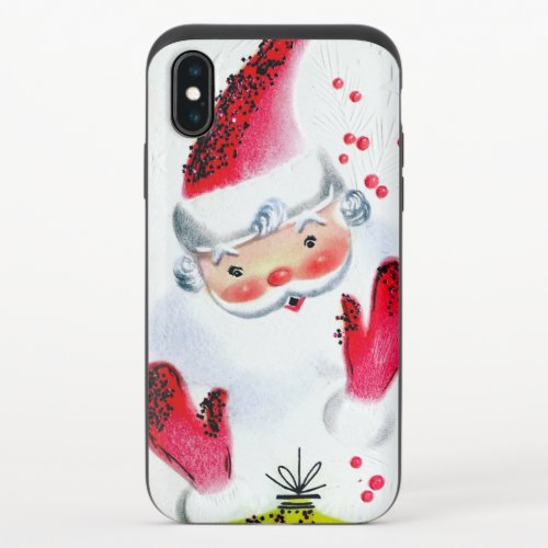 retro vintage Christmas Santa Holiday iPhone X Slider Case