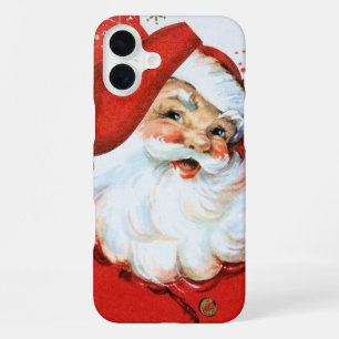 Retro vintage Christmas Santa iPhone 16 Plus Case