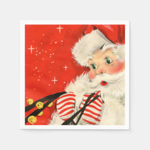 retro vintage Christmas Santa Napkins