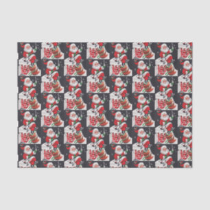 Retro Vintage Christmas Santa party tissue Paper
