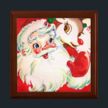 Retro Vintage Christmas Santa reindeer gift box<br><div class="desc">design by www.etsy.com/Shop/VanityFlairDesigns</div>