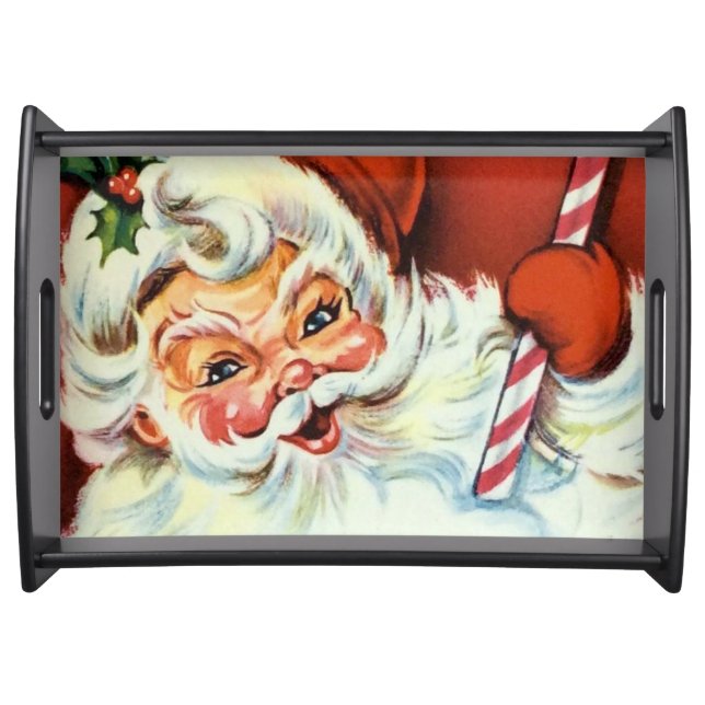 Retro Vintage Christmas Santa serving tray (Front)