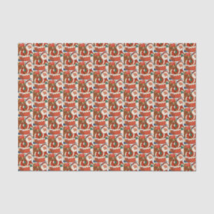 retro vintage Christmas Santa tiled  Tissue Paper