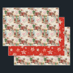 Retro Vintage Christmas "Santa's Big Day" Wrapping Paper Sheets<br><div class="desc">This retro vintage Christmas wrapping paper features a heartwarming illustration of Santa Claus and a charming little reindeer set against a soft cream background. The artistic design captures the essence of holiday nostalgia with a touch of whimsy.</div>