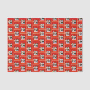 retro vintage Christmas snow kids tiled party  Tissue Paper