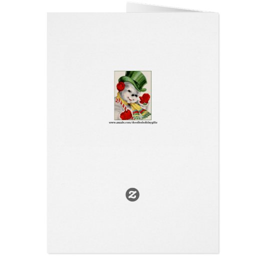 Retro Vintage Christmas snowman customizable card (Back)