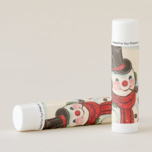 retro vintage Christmas snowman Holiday Lip Balm