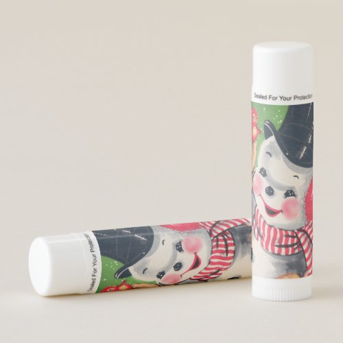 retro vintage Christmas snowman Holiday Lip Balm