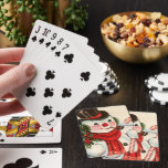 retro vintage Christmas snowman Holiday Poker Cards<br><div class="desc">retro vintage Christmas snowman Holiday Playing Cards</div>