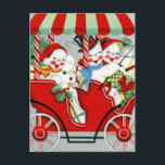 retro vintage Christmas snowman Holiday Postcard<br><div class="desc">retro vintage Christmas snowman Holiday</div>