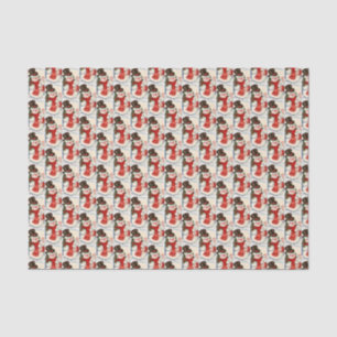 retro vintage Christmas snowman Holiday Tissue Paper