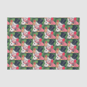 Retro Vintage Christmas snowman party tissue Tissue Paper