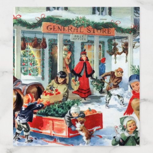 retro vintage Christmas store shopping Holiday Envelope Liner