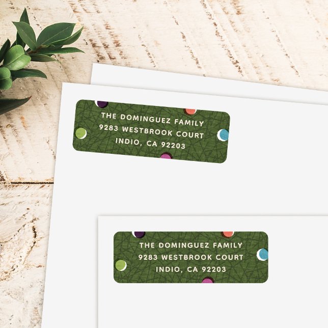 Retro Vintage Christmas Tree Return Address Label (Creator Uploaded)