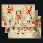 Retro Vintage Christmas Trio Style A Wrapping Paper Sheets<br><div class="desc">The overall effect of this vintage and retro Christmas wrapping paper is one of nostalgia, warmth, and timelessness. As you wrap your gifts in it, you can't help but feel transported to a bygone era, where the holidays were celebrated with simple joy and classic elegance. It's the perfect choice for...</div>