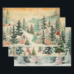 Retro Vintage Christmas Trio Style J Wrapping Paper Sheets<br><div class="desc">The overall effect of this vintage and retro Christmas wrapping paper is one of nostalgia, warmth, and timelessness. As you wrap your gifts in it, you can't help but feel transported to a bygone era, where the holidays were celebrated with simple joy and classic elegance. It's the perfect choice for...</div>