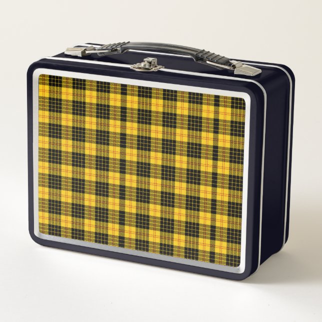 Retro Vintage Citrus Yellow Plaid Lunchbox (Front)