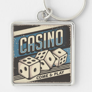 Casino Dice Key Chain Blue