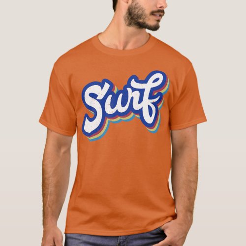 Retro Vintage Classic Cool Distressed Surf Beach D T_Shirt