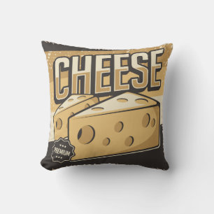 Retro Vintage Classic Golden  Cheese Throw Pillow