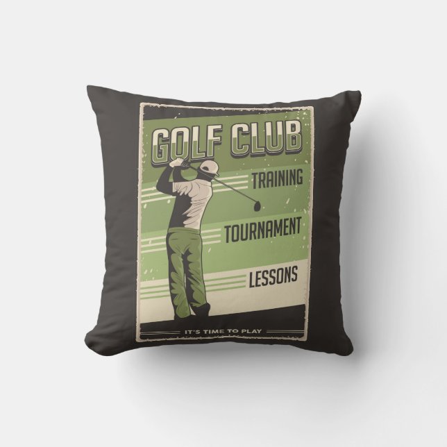 Retro Vintage Classic Grunge  Golf Swing Throw Pillow (Front)