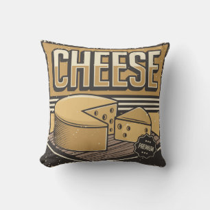 Retro Vintage Classic Grunge Round Cheese Throw Pillow