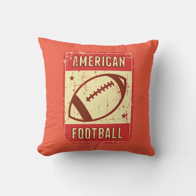 Retro Vintage Classic Pink American Football      Throw Pillow (Front)