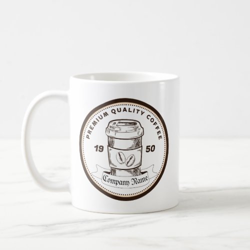 Retro vintage classic style coffee shop diner logo coffee mug