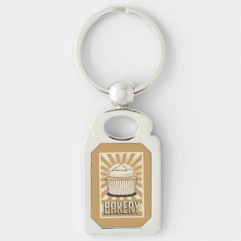 Retro Vintage Classic Sweet Cup Cake Keychain by RetroCaveMan at Zazzle