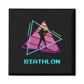 Retro Vintage Clic Biathlon Biathlete 3  Magnet