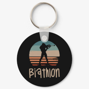 Retro Vintage Clic Biathlon Biathlete  Keychain