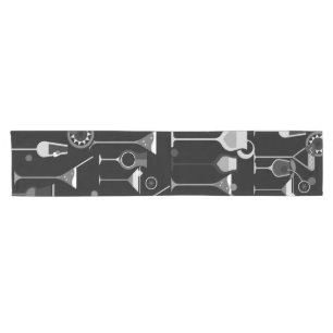 Retro Vintage Cocktail Pattern Short Table Runner