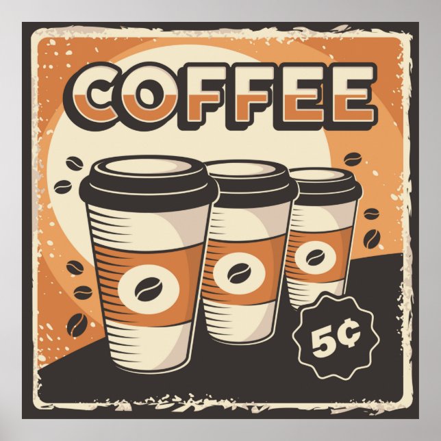 retro vintage coffee business  poster (Front)