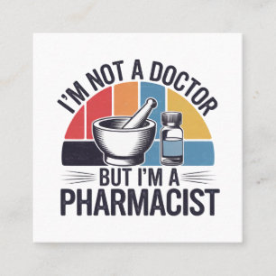 Retro Vintage colorful design gift for Pharmacist Square Business Card
