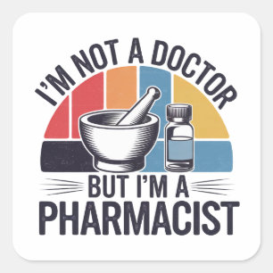 Retro Vintage colorful design gift for Pharmacist Square Sticker