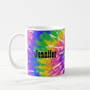 Retro Vintage Colorful Hippie Rainbow Fun Tie Dye Coffee Mug
