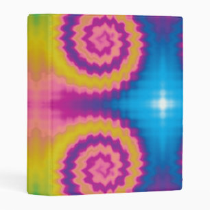 Retro vintage colorful tie dye funky pattern fun mini binder