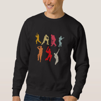 Retro Vintage Colors Cricket Fans Player Coach Gif Sweatshirt