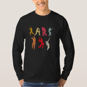 Retro Vintage Colors Cricket Fans Player Coach Gif T-Shirt