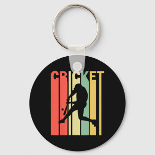Retro Vintage Colours Cricketer  Keychain