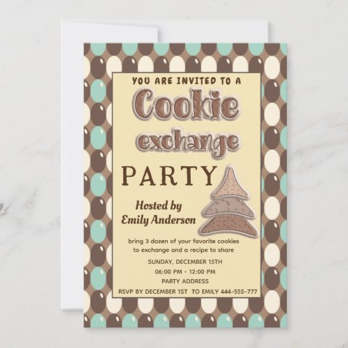 Retro vintage Cookie exchange party Invitation