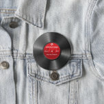 Retro Vintage Cool Custom Text Vinyl Record, Button at Zazzle