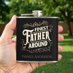 Retro Vintage Cool Elegant Typography Father's Day Flask