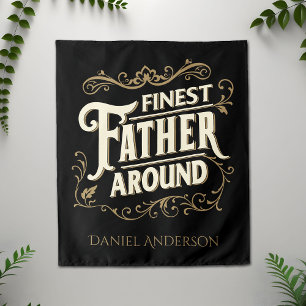 Retro Vintage Cool Elegant Typography Father's Day Tapestry