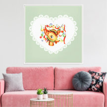 Retro Vintage Coquette Pastel Baby Animals Deer