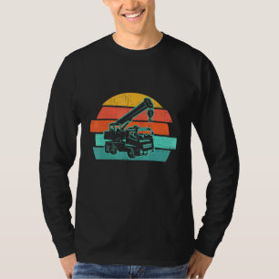 Retro Vintage Crane Truck Crane Operator Lift Cran T-Shirt
